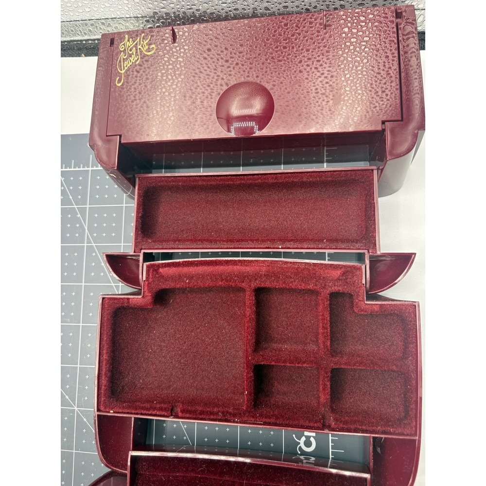 Jewelry Storage Box Organizer in Deep Burgundy - Picture 5 of 7